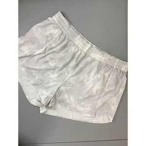 Athleta women's 1X grey printed hustle 3" short athletic shorts lined high waist